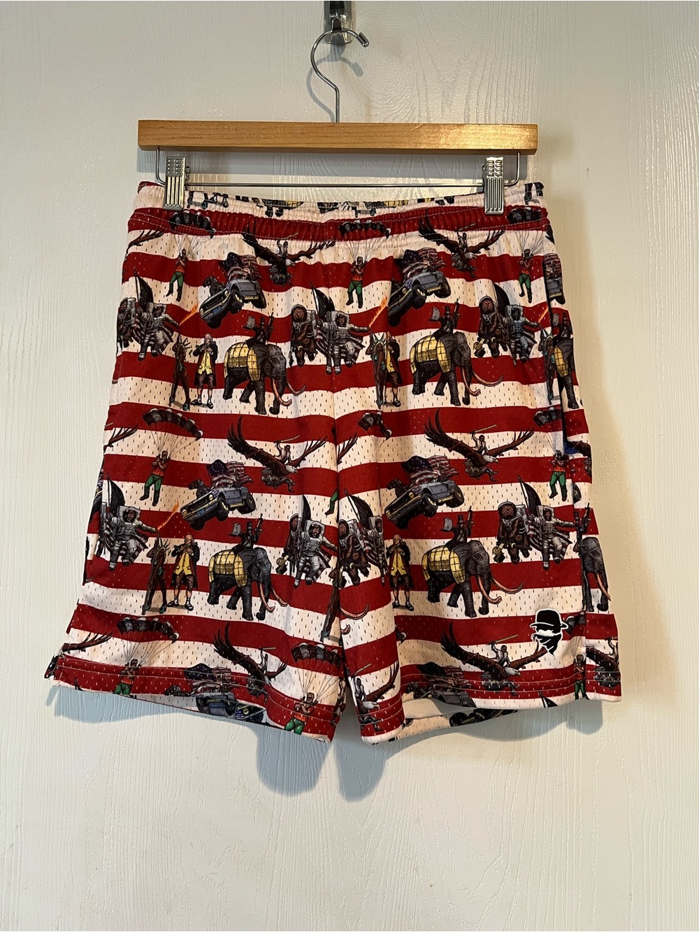 Retro Patriotic USA Athletic Basketball Shorts Men Size Medium